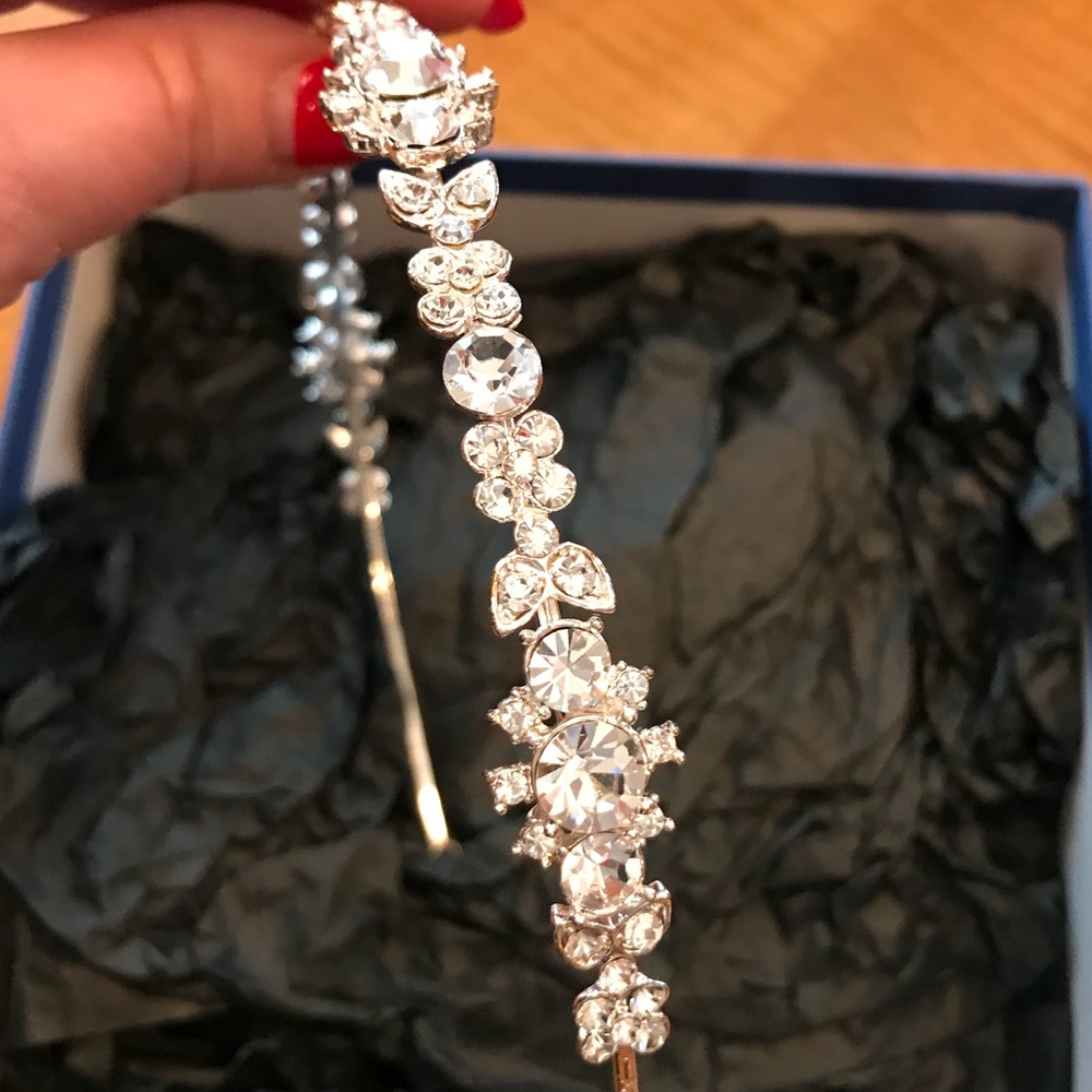 BELAIRE BRIDAL RHINESTONE n SILVER HEADBAND